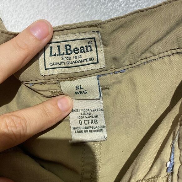 L.L. Bean Women's Tan High Waist Nylon Cargo Trekking Shorts Size XL - Picture 9 of 11